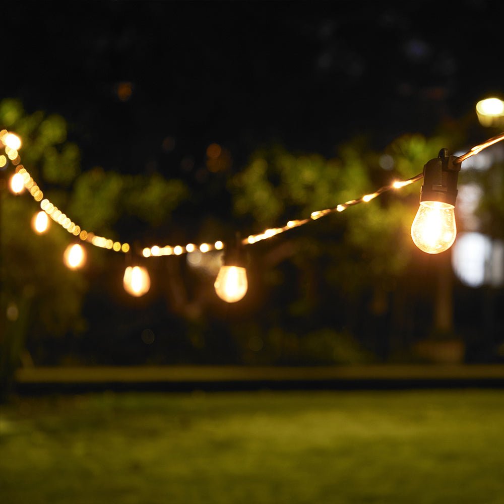 15m Solar Festoon Fairy String Lights with 15 LED Bulbs - LiquidLEDs™ - Festoon String