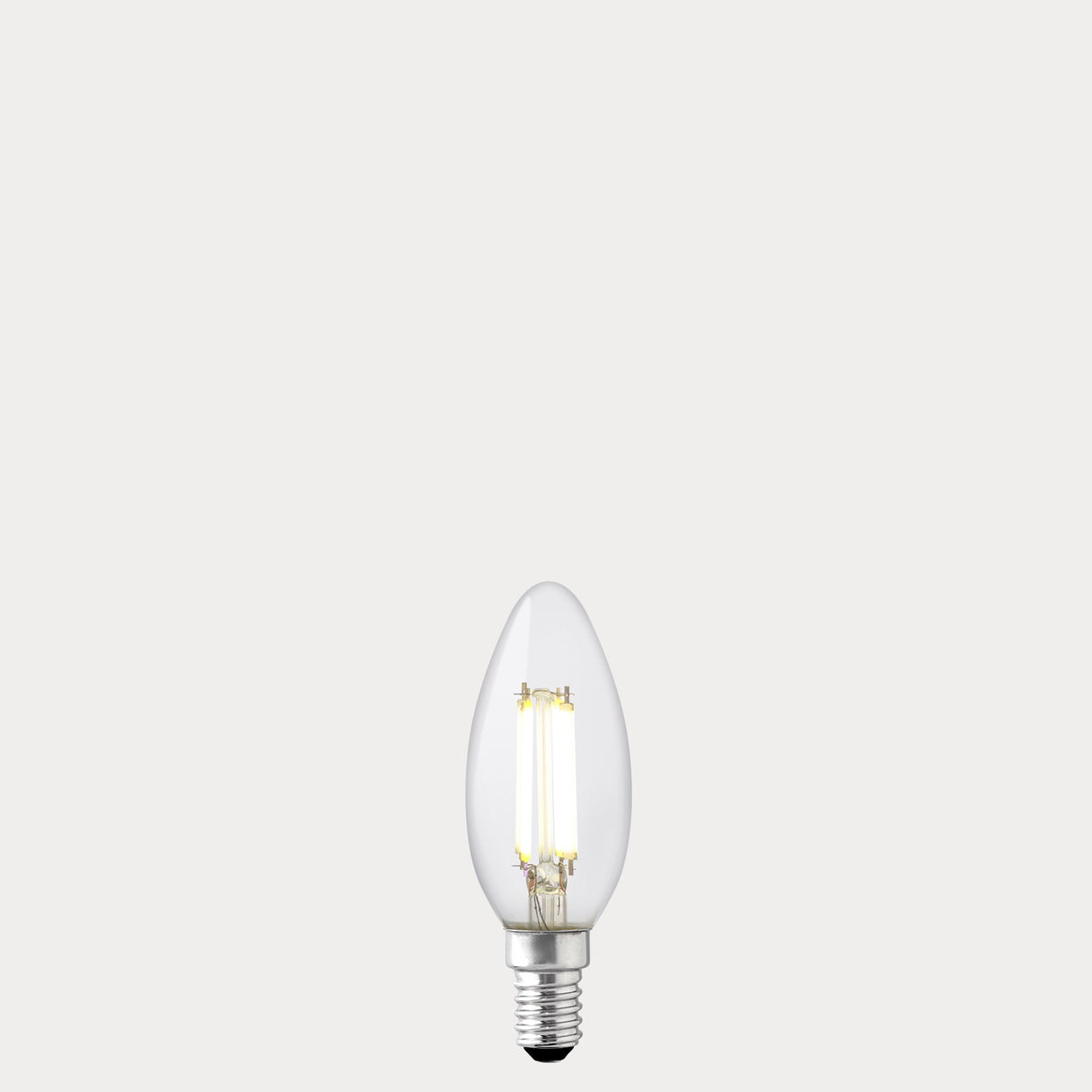 5.5W Candle LED Bulb E14 Clear in Natural White - LiquidLEDs® - Candle Bulbs