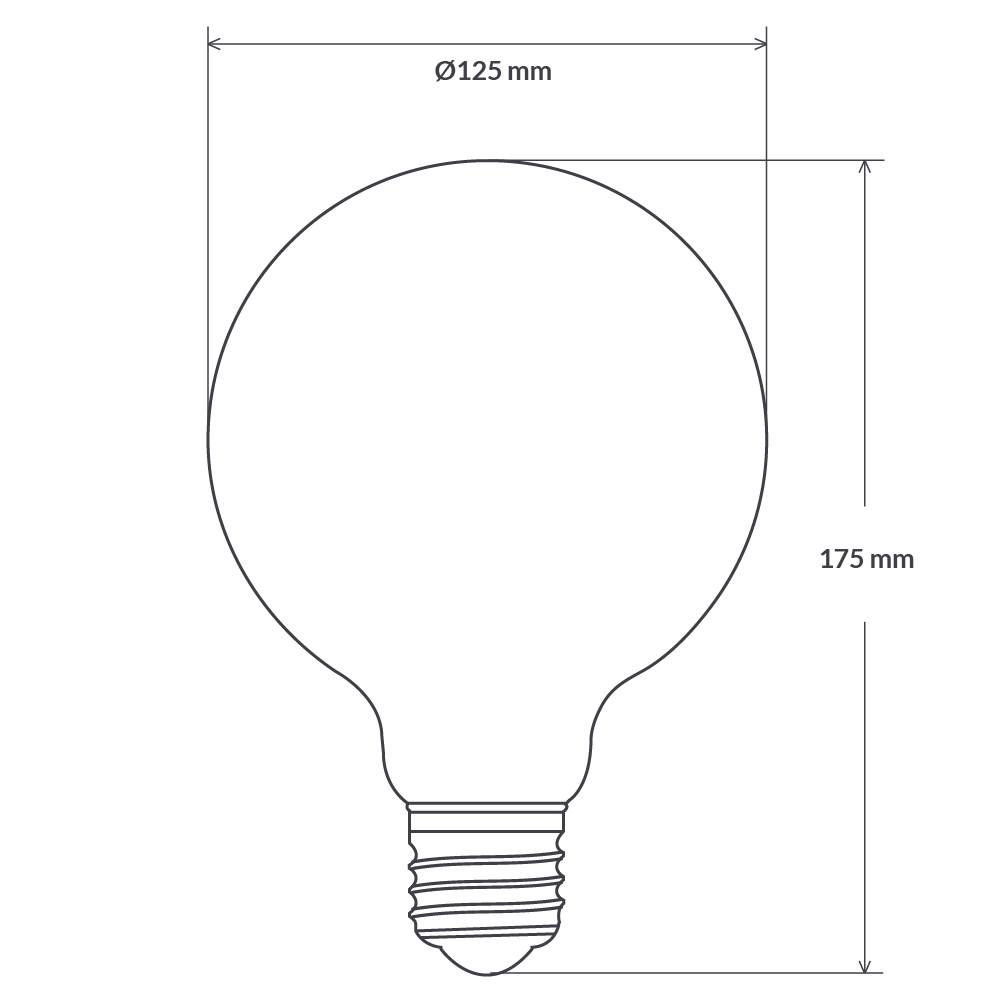12W G125 LED Globe E27 Matte Finish in Natural White - LiquidLEDs™ - Globe Bulbs