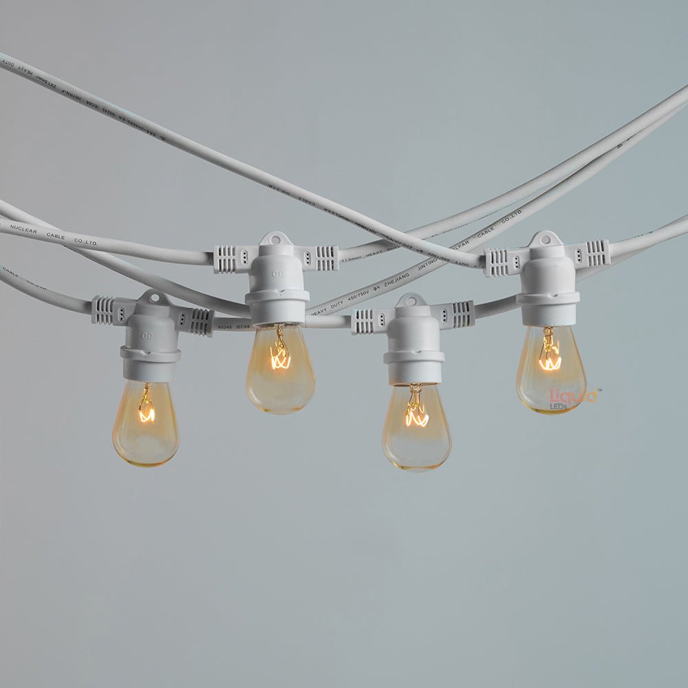 20m White Outdoor Festoon String Lights - LiquidLEDs™ - Festoon String