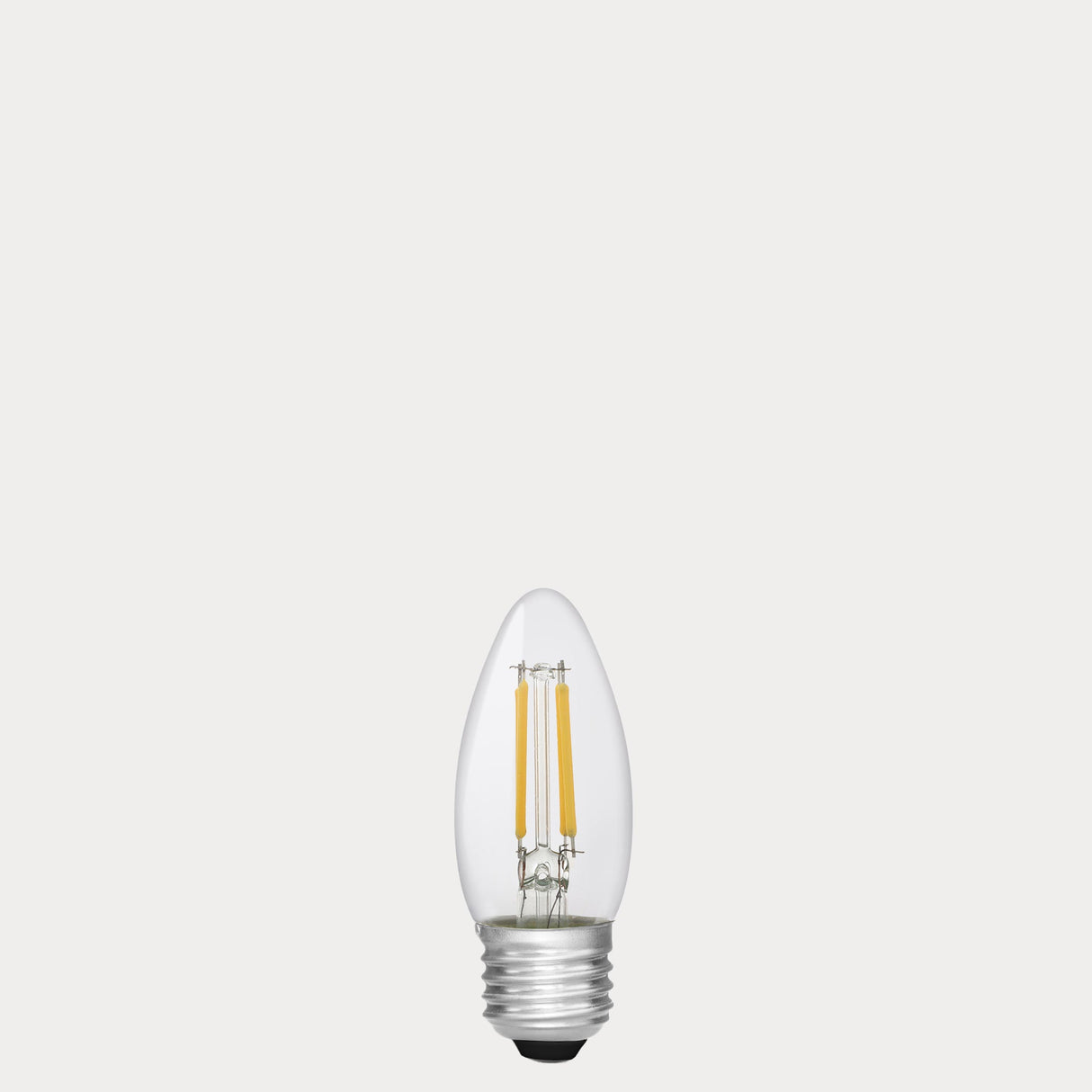 2W Clear LED light bulb on a white E27