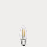 2W Clear LED light bulb on a white E27