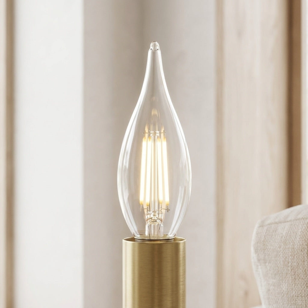 4W Flame Tip Candle LED Bulb E14 Clear in Warm White