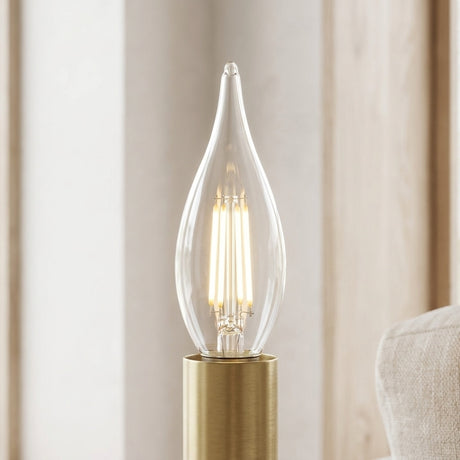 4W Flame Tip Candle LED Bulb E14 Clear in Warm White