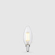 4W 12 Volt DC Candle LED Bulb E12 Clear in Warm White - LiquidLEDs™ - Candle Bulbs