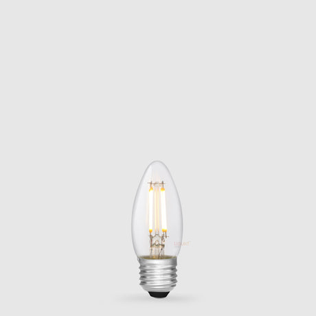 4W 12 Volt DC Candle LED Bulb E27 Clear in Warm White - LiquidLEDs™ - Candle Bulbs