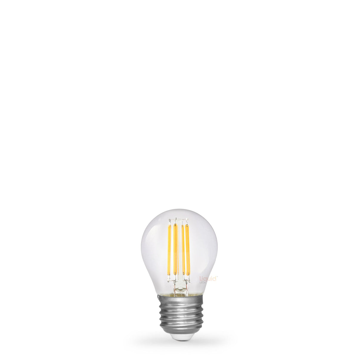 4W 24 Volt DC Fancy Round LED Bulb Clear E27 in Warm White - LiquidLEDs™ - Fancy Round