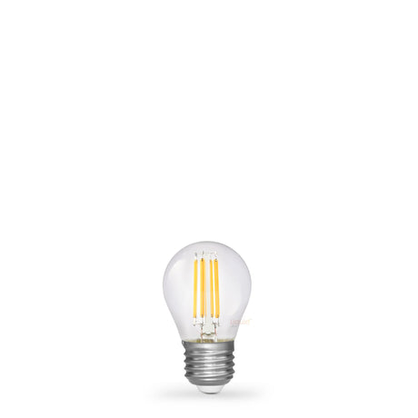 4W 24 Volt DC Fancy Round LED Bulb Clear E27 in Warm White - LiquidLEDs™ - Fancy Round
