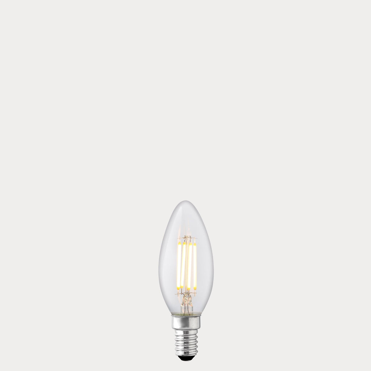4W Candle LED Bulb E14 Clear in Warm White - LiquidLEDs® - Candle Bulbs