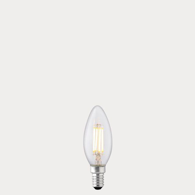 4W Candle LED Bulb E14 Clear in Warm White - LiquidLEDs® - Candle Bulbs