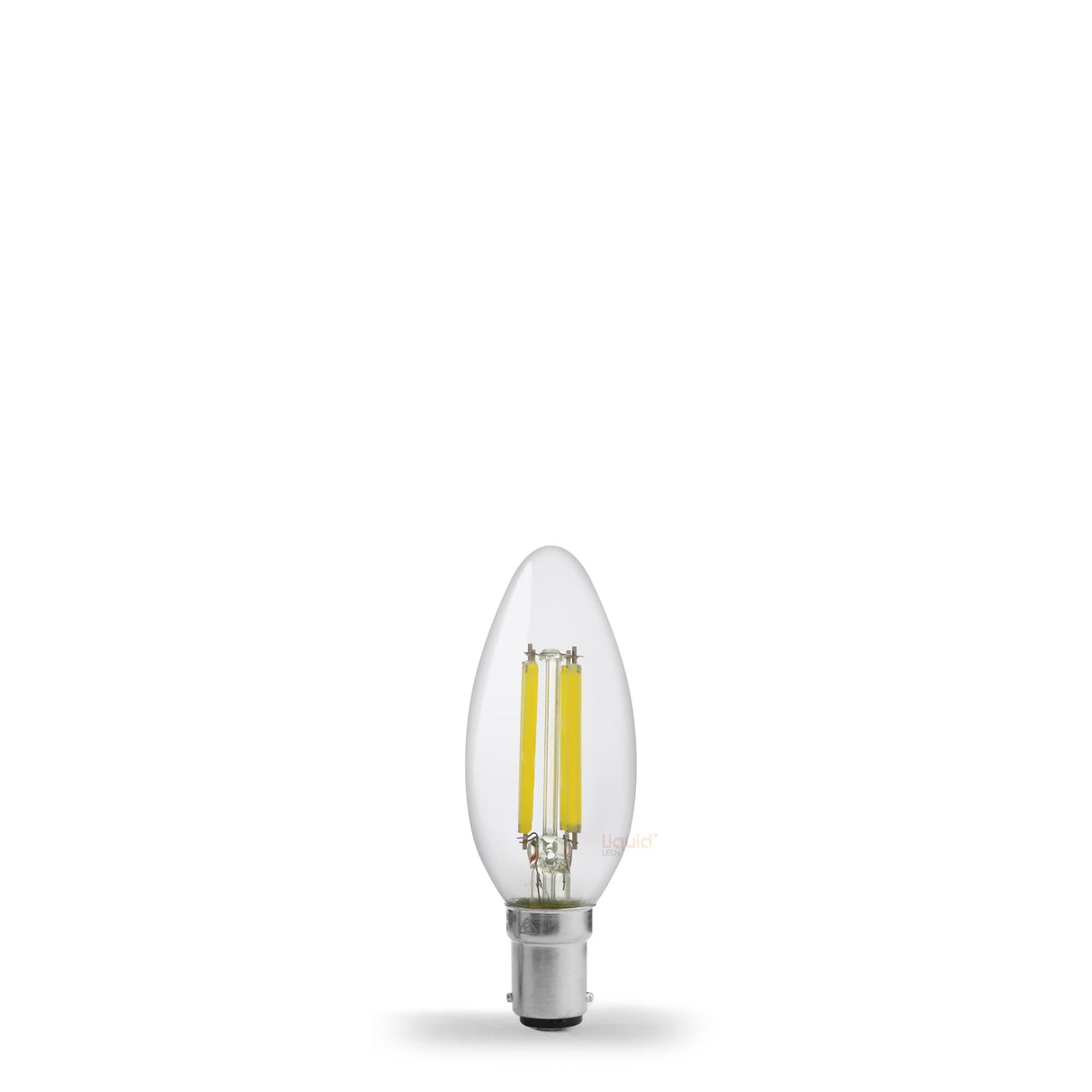 5.5W Candle LED Bulb B15 Clear in Warm White - LiquidLEDs™ - Candle Bulbs