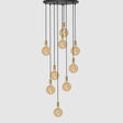 9 Drop Chandelier Light + Designer 125mm Amber - LiquidLEDs™ - Ceiling Lights