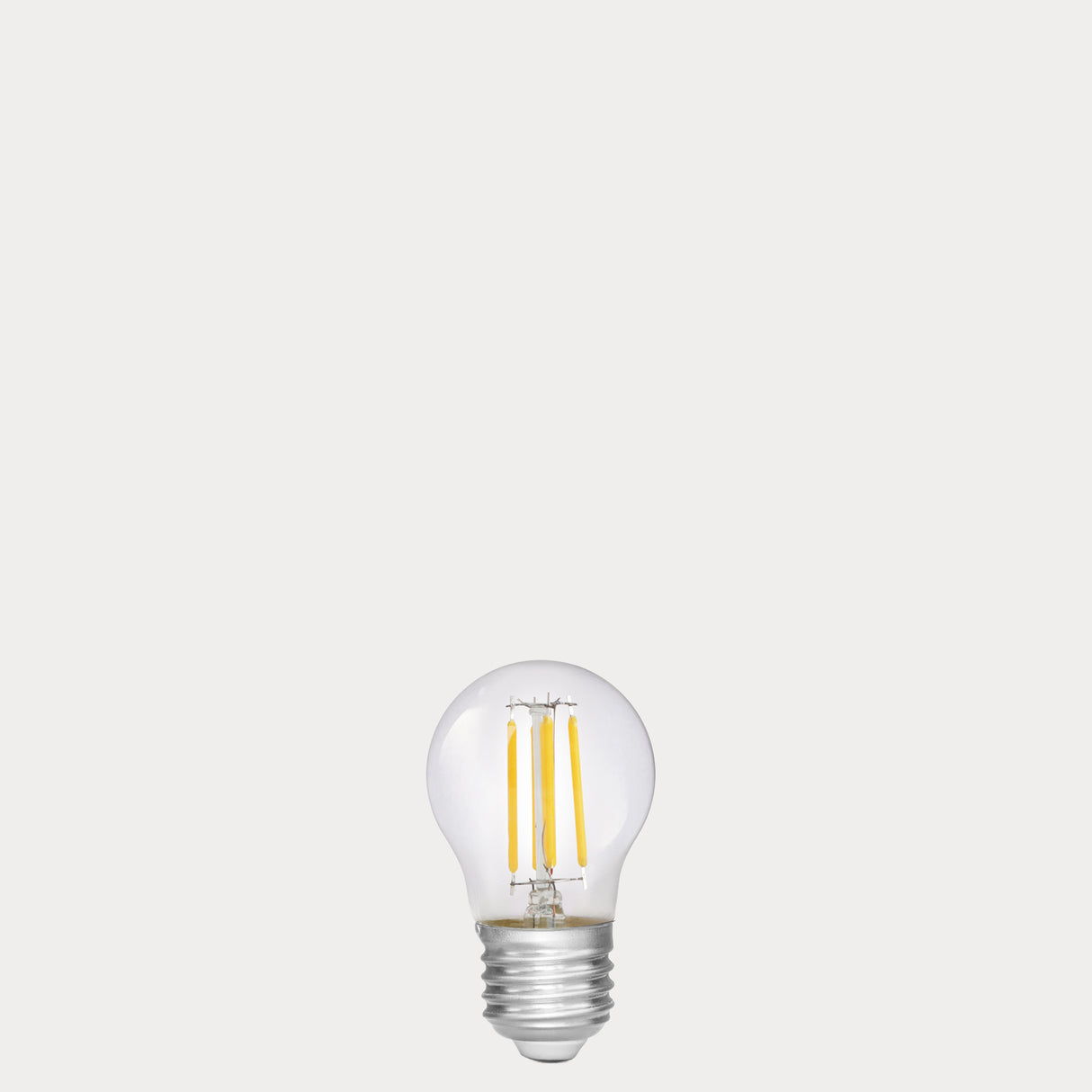 Dulora 4W 12-24 Volt AC/DC Fancy Round LED Bulb E27 in Warm White with filaments visible through clear round glass