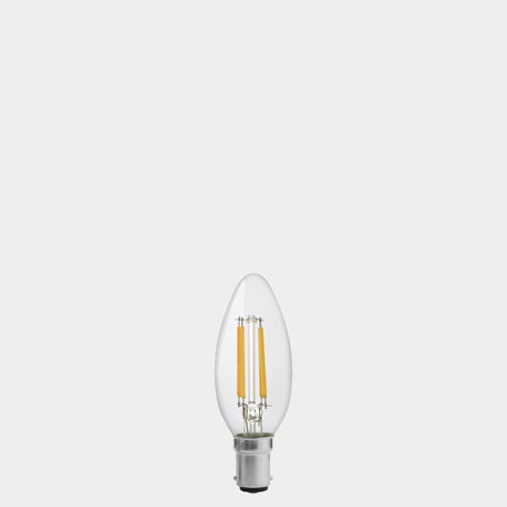 4W 24 Volt DC Candle LED Bulb B15 Clear in Warm White