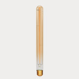 Dulora 4W Vintage Tubular Long LED Bulb E27 Amber in Ultra Warm White Low Voltage unlit with single filament amber glass