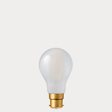 Dulora 6.5W GLS LED Bulb B22 Frost in Warm White with smooth matte frosted A60 glass finish