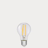 Dulora 6.5W GLS LED Bulb E27 Clear in Soft White with filaments visible through clear A60 glass