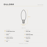2.5W Candle LED Bulb E12 Clear in Warm White