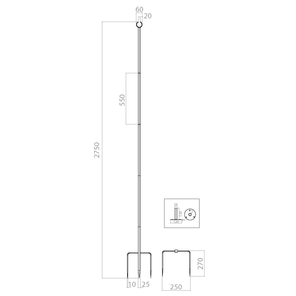 Set of 2 Festoon String Light Poles - LiquidLEDs™ - Festoon Accessories