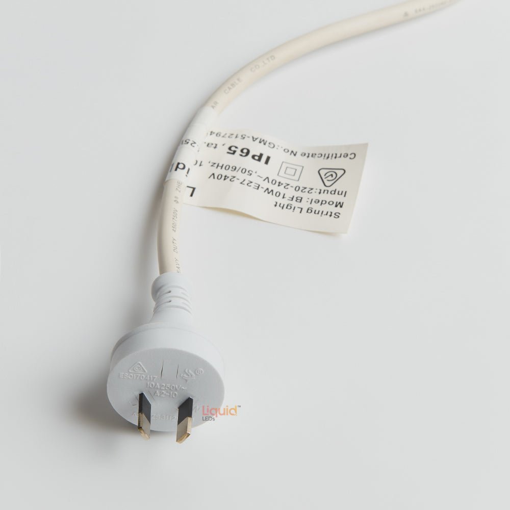 10m White Outdoor Festoon String Lights - LiquidLEDs™ - Festoon String