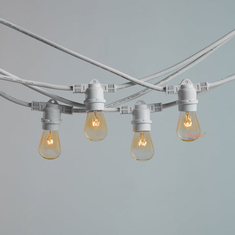 10m White Outdoor Festoon String Lights - LiquidLEDs™ - Festoon String