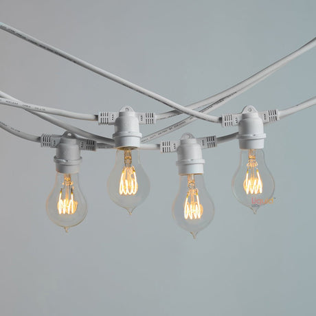 10m White Outdoor Festoon String Lights - LiquidLEDs™ - Festoon String