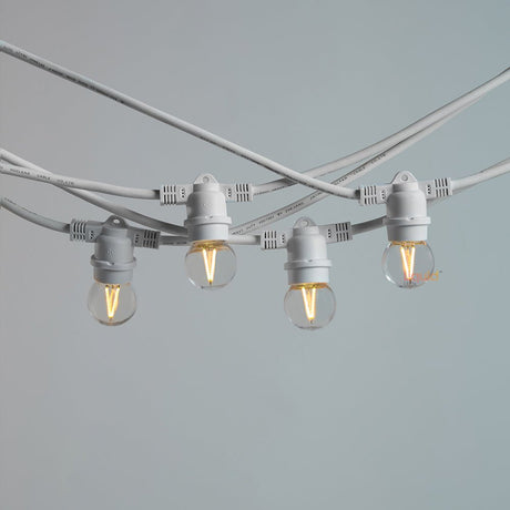 10m White Outdoor Festoon String Lights - LiquidLEDs™ - Festoon String