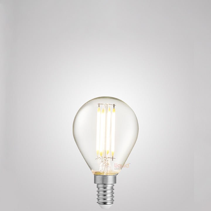 4W Fancy Round LED Bulb E14 Clear in Soft White - LiquidLEDs™ - Fancy Round